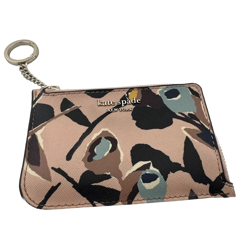 Kate Spade Medium L-Zip Cameron Leather Card Holder-Paper Rose-Pink